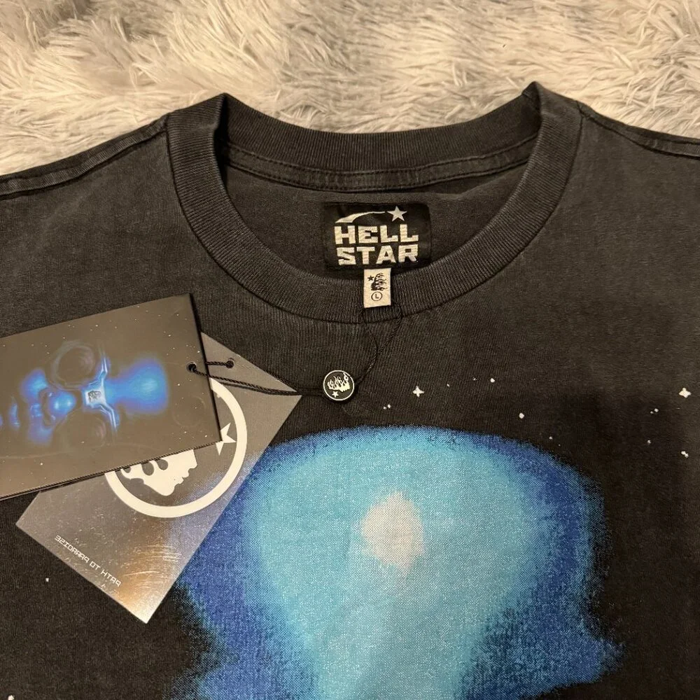 Hellstar The Future Is Hellstar Blue Face T-Shirt Mens Size Medium Large or XL - Picture 2 of 3